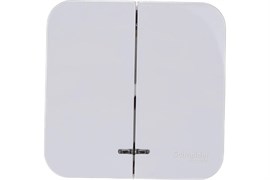 Выключатель SYSTEM ELECTRIC Blanca ВLNVA065111, двухклавишный, накладной, белый, с подсветкой 41379