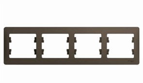 Рамка Systeme Electric GLOSSA GSL0008004, четырехместная, шоколад, горизонтальная 32642