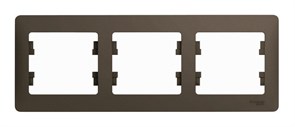 Рамка Systeme Electric GLOSSA GSL000803, трехместная, шоколад, горизонтальная 32641