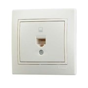 Розетка компьютерная Lezard Мира, одноместная, встраиваемая, RJ-45, крем 21329