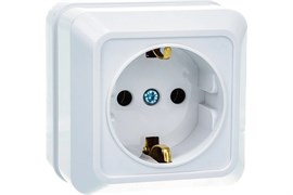 Розетка IN HOME BolLeto 7028, одноместная, накладная, белая, с заземлением 47723