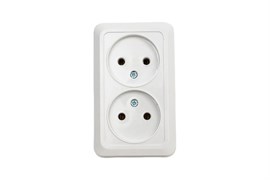 Розетка IN HOME BolLeto 7102, двухместная, накладная, белая, без заземления 47726