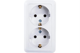 Розетка IN HOME BolLeto 7128, двухместная, накладная, белая, c заземлением 47725