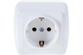 Розетка LEZARD Demet 711-0200-122, одноместная, накладная, белая, с заземлением 64198