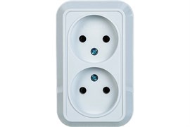 Розетка MAKEL 45117, двухместная, накладная, белая, без заземления 25288