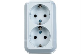 Розетка MAKEL 45182, двухместная, накладная, белая, с заземлением 25540