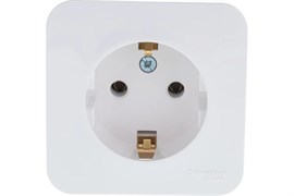 Розетка SYSTEM ELECTRIC Blanca BLNRA010111, одноместная, накладная, белая, с заземлением 41388