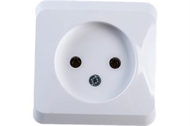 Розетка SYSTEM ELECTRIC Этюд PA16-001В, одноместная, накладная, белая, без заземления 64203