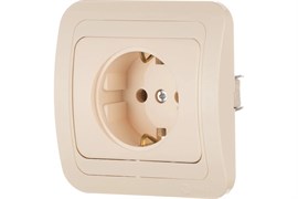Розетка MAKEL Mimoza 25028, одноместная, встраиваемая, кремовая, с заземлением 325
