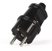 Вилка прямая SmartBuy SBE-16-P01-b, 16А, 250В, IP20, с заземлением, черная 54464