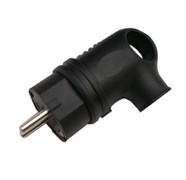 Вилка угловая IN HOME 9220, 16A, 220-230В, IP44, с заземлением, каучук, черная 62427