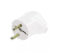 Вилка угловая SmartBuy SBE-16-P02-w, 16А, 250В, IP20, с заземлением, белая 54405