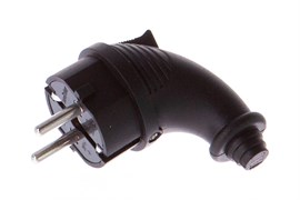 Вилка угловая Smartbuy SBE-16-P09-R, 2P+PE, 16А, 230В, с заземлением, каучук, черная 63372