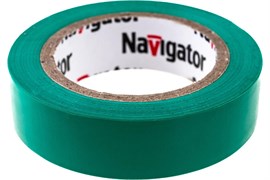Изолента Navigator NIT-B15-10/BL 71232, 15ммx10м, ПВХ, зеленая 57943