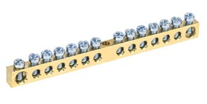 Шина PEN "земля-ноль" IEK YNN11-14-100, 14 групп, 6х9мм, крепеж по центру 57544