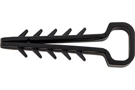 Дюбель-хомут 6x12мм, для крепления плоского кабеля, полипропилен, черный, 50шт в упаковке, поштучно 28119