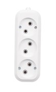 Колодка для удлинителя REXANT 11-8703, трехместная, 6А, 250В, IP20, без заземления, белая 68429