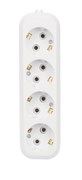 Колодка для удлинителя REXANT Эконом 11-8707, четырехместная, 10A, 220В, IP20, с заземлением, белая 55734