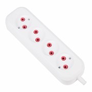 Колодка для удлинителя REXANT Эконом 11-8714, четырехместная, 10A, 220В, IP20, с заземлением, белая 56724
