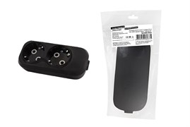 Колодка для удлинителя TDM 1806-0423 Народная, двухместная, 16А, 250В, IP20, с заземлением, АБС-пластик, черная 39838
