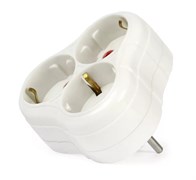 Разветвитель/тройник SMARTBUY SBE-16-A01-3z, трехместный, с заземлением, круглый, белый 44133