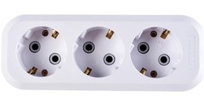 Колодка для удлинителя UNIVersal Е303 трехместная, 16А, 250В, IP20, с заземлением, белая 8842 Колодка для удлинителя UNIVersal Е303 трехместная, 16А, 250В, IP20, с заземлением, белая 8842