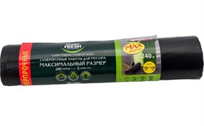 Мешки для мусора (пакеты) суперпрочные Master FRESH С0006267, 240л, 5шт, 40мкм, ПВД, рулон, черные 24447 Мешки для мусора (пакеты) суперпрочные Master FRESH С0006267, 240л, 5шт, 40мкм, ПВД, рулон, черные 24447