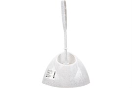 Ерш для туалета IDEA М5012 Блеск, напольный, пластиковый, белый мрамор, с подставкой 85366