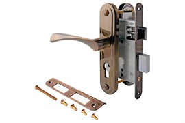 Замок врезной APECS ЗВ 1623/60-АВ, с ручками, без механизма секретности, бронза, цилиндровый 63788