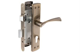 Замок врезной APECS ЗВ 1823/60-АВ, с ручками, без механизма секретности, хром, цилиндровый 89313