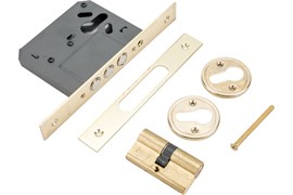 Замок врезной APECS ЗВ 91/60G, без ручек, золото, цилиндровый 17490