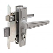 Замок врезной ПТИМАШ ЗВ 4-3.01, с ручками, титан, цилиндровый 89175