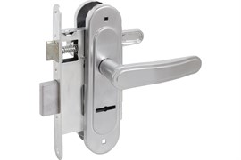 Замок врезной ПТИМАШ ЗВ 9-4.03, с ручками, хром, сувальдный 89173