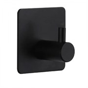 Крючок 1-рожковый BN, квадратный, на липучке, черный 87070