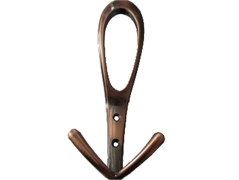 Крючок 2-рожковый Улитка, медь 87077