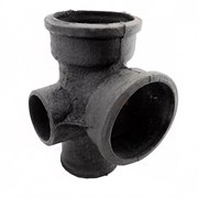 Крестовина двухплоскостная для внутренней канализации, 100/100/50, 90 градусов, правая, чугунная, черная 2564