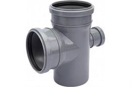 Крестовина одноплоскостная для внутренней канализации, 110/110/50, 87 градусов, полипропиленовая, серая 12757