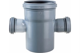 Крестовина одноплоскостная для внутренней канализации, 110/50/50, 87 градусов, полипропиленовая, серая 205