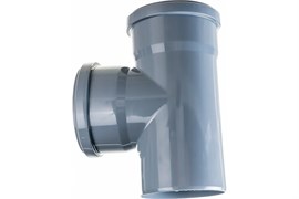 Тройник для внутренней канализации, 110х110мм, 87 градусов, полипропиленовый, серый 203