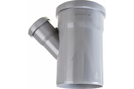 Тройник для внутренней канализации, 110х50мм, 45 градусов, полипропиленовый, серый 212