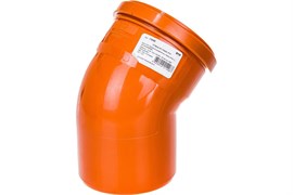 Отвод для наружной канализации, 110мм, 45 градусов, полипропиленовый, оранжевый 12489