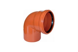Отвод для наружной канализации, 160мм, угол 45 градусов, полипропиленовый, оранжевый 17616