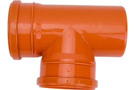 Тройник для наружной канализации, 110х110мм, 87 градусов, полипропиленовый, оранжевый 4934