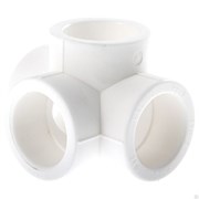 Крестовина PPRC 32/20/20/32мм, двухплоскостная, полипропиленовая, белая 44688