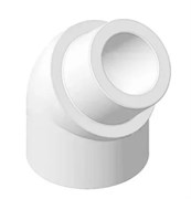 Угольник переходной PPRC 20мм, 45 градусов, внутренний-наружный, полипропиленовый, белый 32658