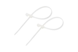 Хомут/кабельная стяжка REXANT 07-0204, 200х4.3мм, с отверстием под винт, белый, пластиковый, 100шт. в упаковке 88875