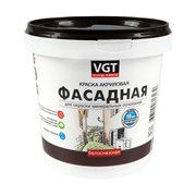 Краска фасадная VGT ВД-АК-1180, акриловая, 1.5кг, белоснежная, матовая 90600