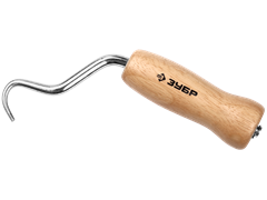 Крюк для скручивания проволоки/арматуры Зубр Мастер, ручной, нержавеющая сталь, деревянная ручка бук