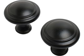 Ручка-кнопка мебельная STAHLBURO А304, 30мм, матовый черный, 2шт в упаковке 89324