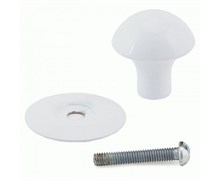 Ручка-кнопка мебельная РКК-10 (50,100), 28мм, белая 90115